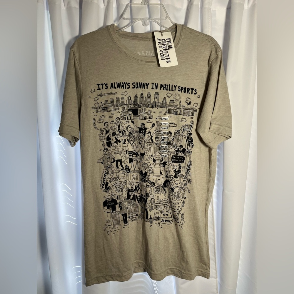 NWT PAUL CARPENTER Always Sunny in Philly Sports Unisex T-Shirt Sz S